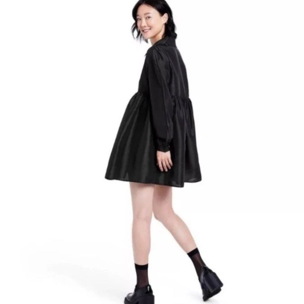 Kika Vargas Mini Dress x Target Size Medium Fit & Flare Black Long Sleeves NWT - Picture 2 of 4